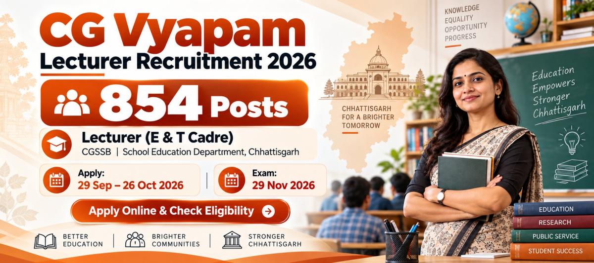CG Vyapam Lecturer Recruitment 2026