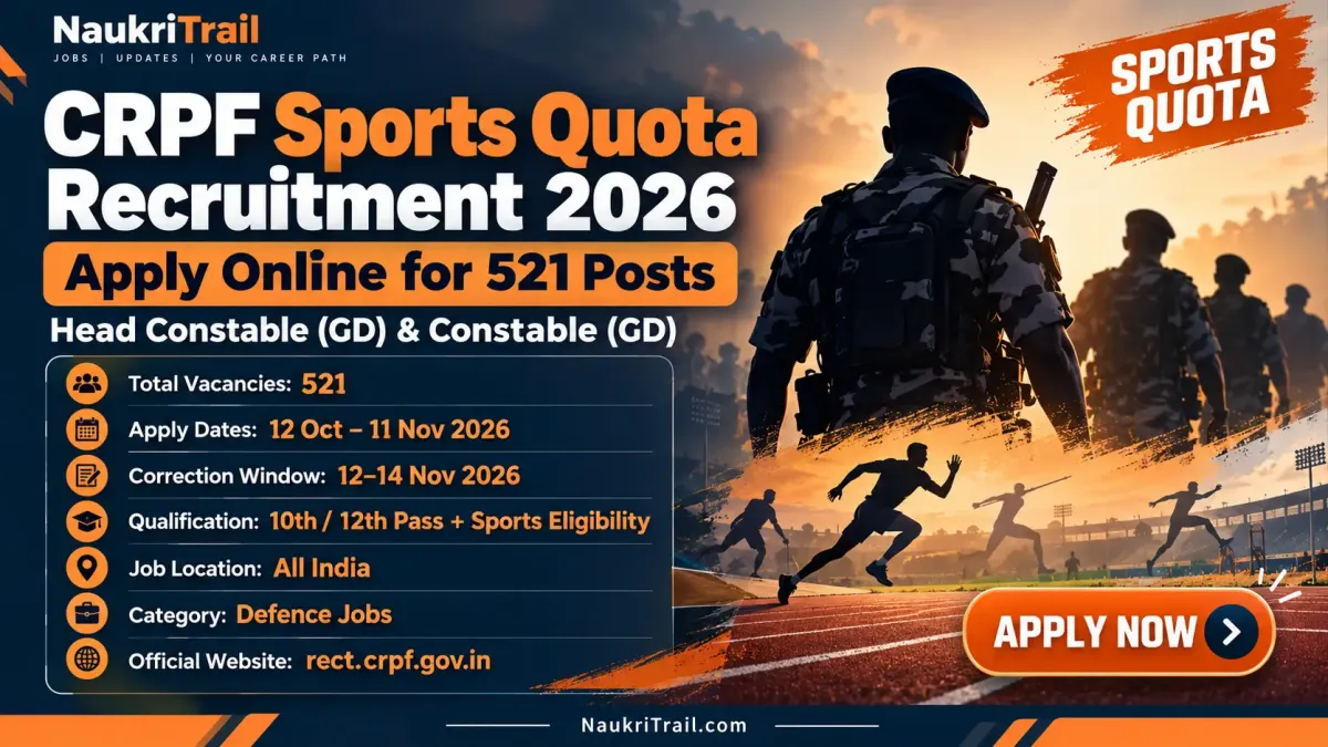 CRPF Sports Quota Recruitment 2026
