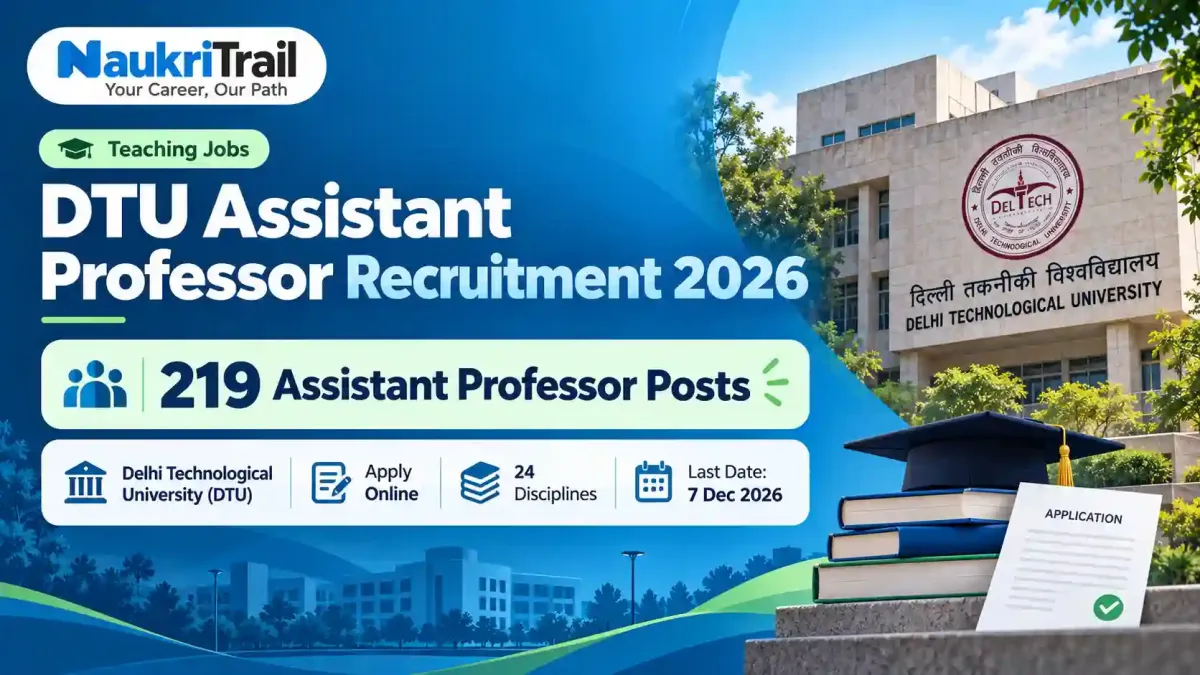DTU Assistant Professor Recruitment 2026