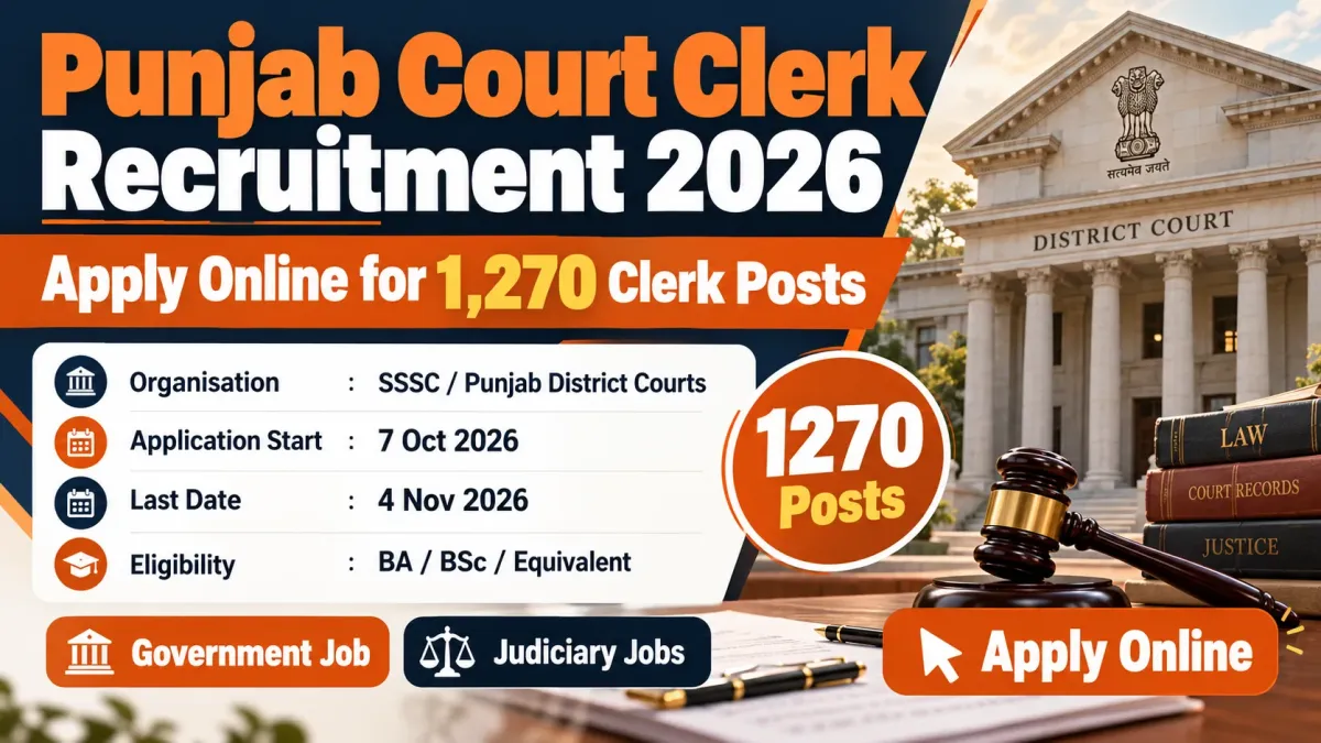 Punjab Court Clerk Recruitment 2026