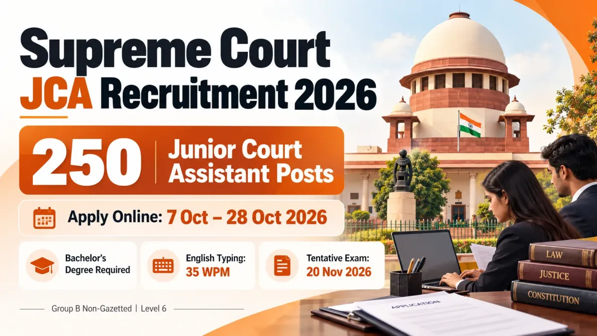 Supreme Court JCA Recruitment 2026
