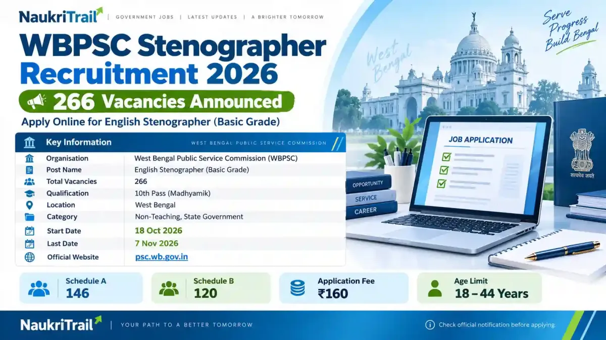 WBPSC Stenographer Recruitment 2026